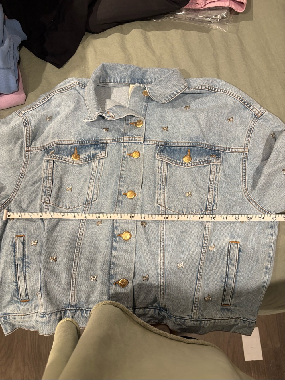 FARM Rio Bows Embroidery Denim Jacket - Picture 9 of 13
